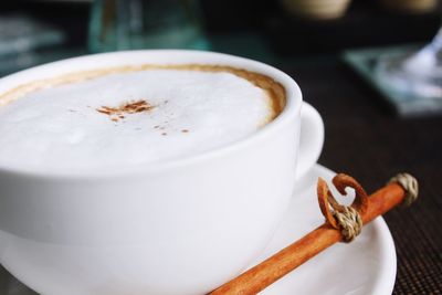 Close-up of coffee on table