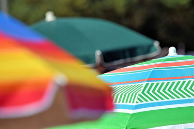 Close-up of multi colored pencils on table