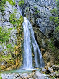 Scenic view of waterfall