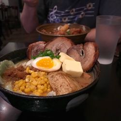 Close-up of food on table