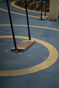 High angle view of empty road