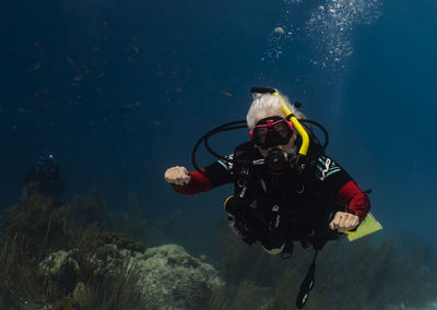 Man swimming in sea