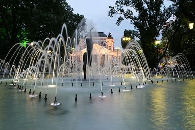 View of fountain in swimming pool