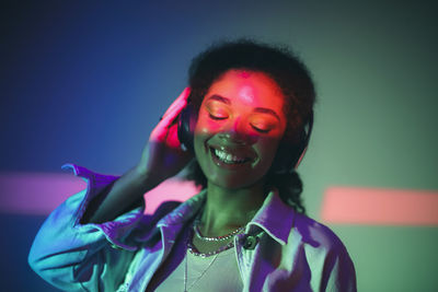 Close-up of smiling teenager girl