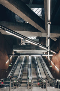 High angle view of metallic structure