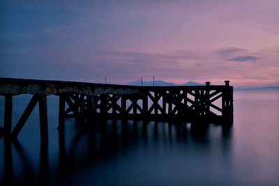 View of city at sunset
