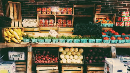 Fresh vegetables at market stall