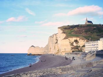 Scenic view of beach against sky