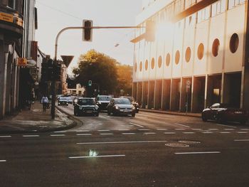 Traffic on road in city