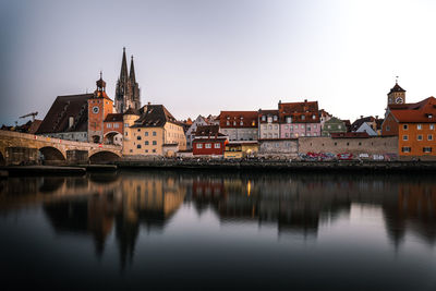 Reflection of buildings in city