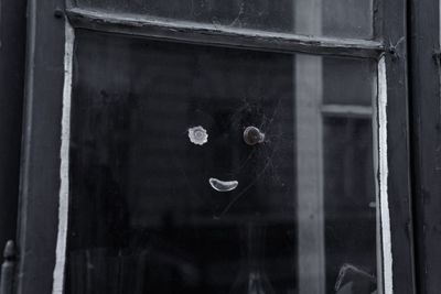 Full frame shot of window of old building