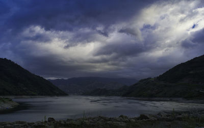 Scenic view of mountains against sky