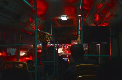 Illuminated red lights