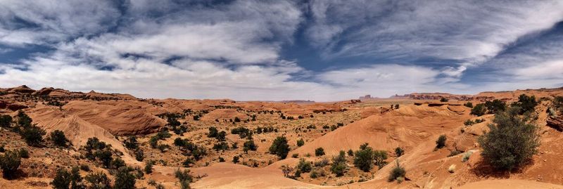 Panoramic view of desert against sky