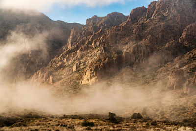 Foggy mountains in big bend national park - texas