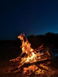 Bonfire against sky at night