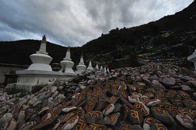 View of temple against cloudy sky