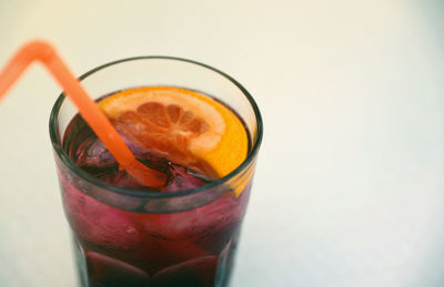 Close-up of drink in glass on table