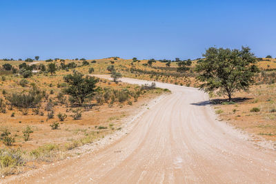 Scenic view of desert against clear sky