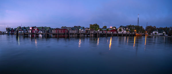 Bodden harbor althagen on darß as panoramic image