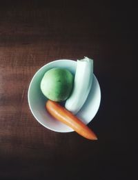 High angle view of fruits on table