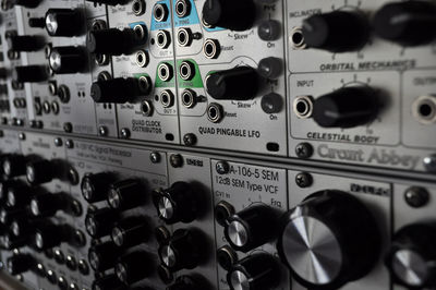 Close-up of sound mixer