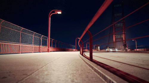 Railroad golden gate bridge at night