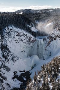 Grand canyon of yellowstone in winter