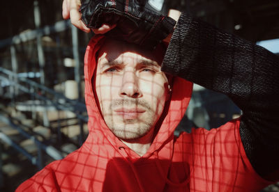 Close-up portrait of young man