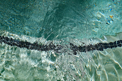 High angle view of swimming pool in sea