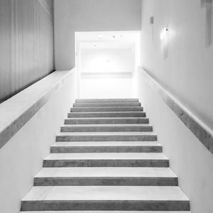 Low angle view of stairs along the walls