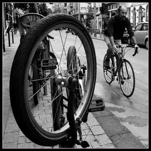 Man riding bicycle