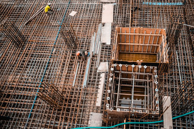High angle view of construction site