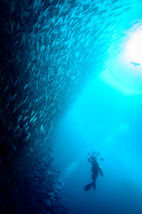 People swimming in sea