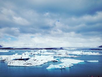 Scenic view of snow covered landscape