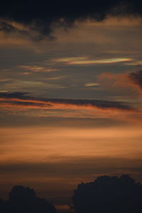 Scenic view of dramatic sky during sunset