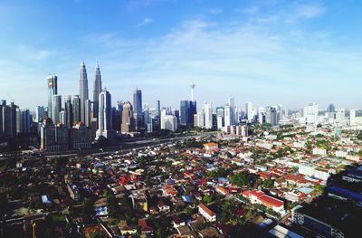 View of skyscrapers in city