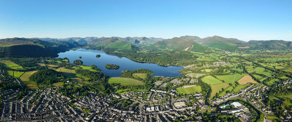 High angle view of townscape against sky