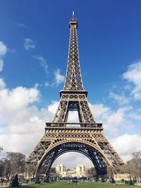 Low angle view of eiffel tower