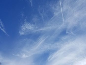 Low angle view of vapor trail in sky