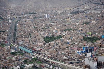 High angle view of city