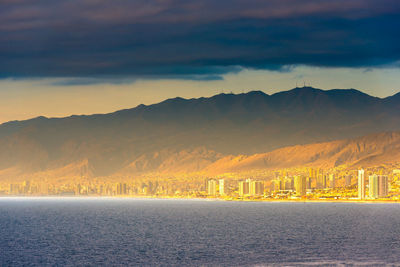 Panoramic view of antofagasta, the biggest city in the mining region in northern chile.