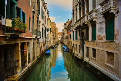 Canal amidst buildings