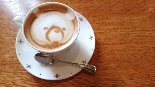 Cup of coffee on table