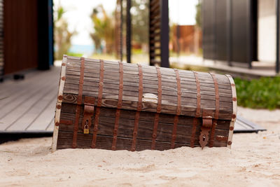 Dubai, uae, april 2018 decorative chest is a public beach la mer