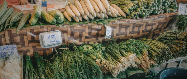 Close-up of vegetables for sale at market stall