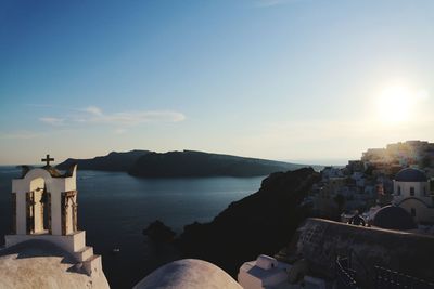 Panoramic view of sea against sky during sunset