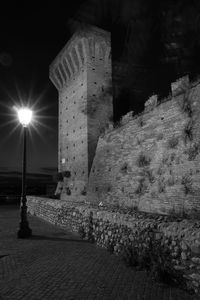 Illuminated built structure at night