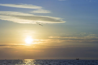 Scenic view of sea at sunset