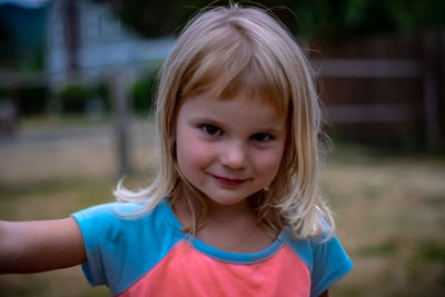 Portrait of cute girl smiling